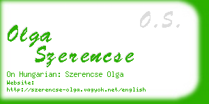 olga szerencse business card